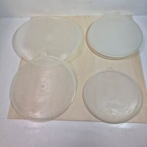 Vintage Tupperware Replacement Lids 6‎ Translucent White Round Seals Mixed Sizes